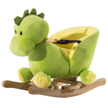 Kids Rocking Horse, Plush Ride-On Dinosaur Seat, with Seat Safety Belt, 32 Songs, Ride-On Horse