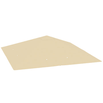 3 x 3(m) Gazebo Canopy Replacement Cover, Garden Gazebo Roof Replacement with Drain Holes, Water Resistant PVC Coating, 370g/㎡, UPF30+, TOP COVER ONLY, Beige