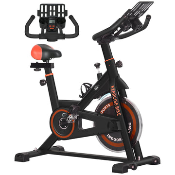 Exercise Bike, 8kg Flywheel Stationary Bike Indoor Cycling Machine with Adjustable Resistance Seat Handlebar, Black