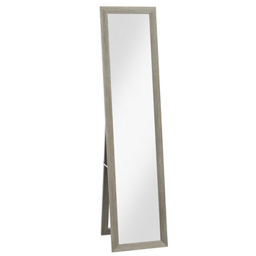Rustic Full Length Mirror, Hanging and Freestanding Floor Mirror, Farmhouse Decorative Wall Mirror, for Living Room, Bedroom, 157 cm, Grey