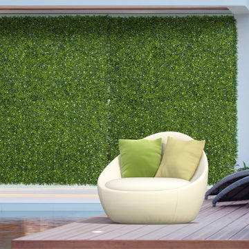 12PCS Artificial Boxwood Wall Panels 50cm x 50cm Grass Privacy Fence Screen Faux Hedge Greenery Backdrop Encrypted Milan Grass for Home Garden Backyard Balcony
