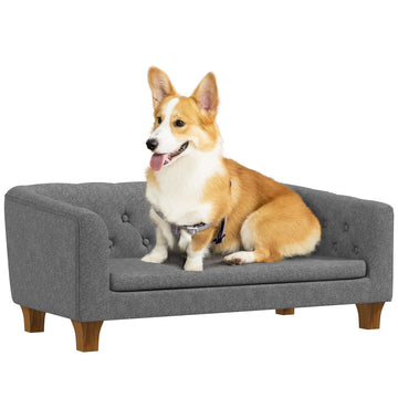 Dog Sofa Bed w/ Soft Cushion for Medium Dogs - Grey
