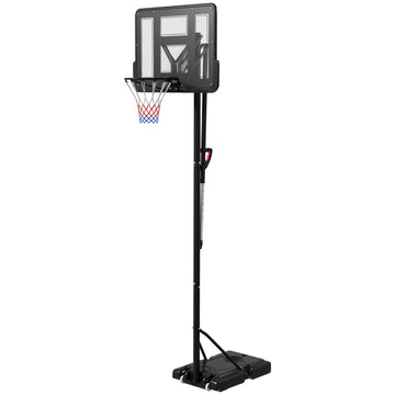 SPORTNOW Height Adjustable Basketball System, Freestanding Basketball Hoop and Stand w/ Wheels, 2.35-3.05m