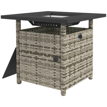 72.5 x 72.5cm 50,000 BTU Fire Pit Table, with Cover - Grey