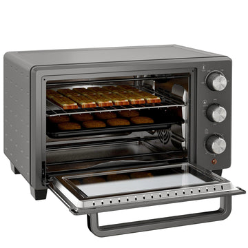 21L Mini Countertop Oven, 100°C-230°C Adjustable Temp - Grey
