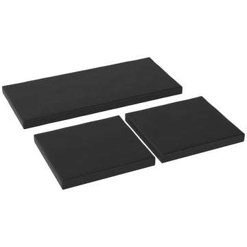 Outdoor Seat Cushion Pads for Rattan Furniture, 3 PCs Garden Furniture Cushions, Black