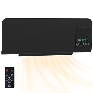 2kW Wall-Mounted Heater, 18-45°C Temperature - Black