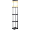 HOMCOM 3-Tier Floor Lamp, Floor Light with Storage Shelf, Reading Standing Lamp for Living Room, Bedroom, Kitchen, Dining Room, Office, Dorm, 160cm, Black