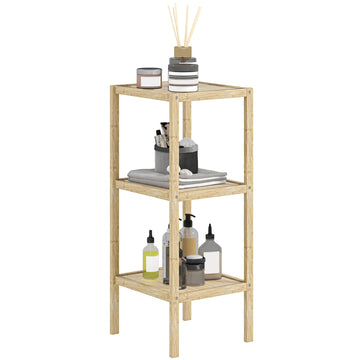 Three-Tier Bamboo Bathroom Shelf - Natural Finish