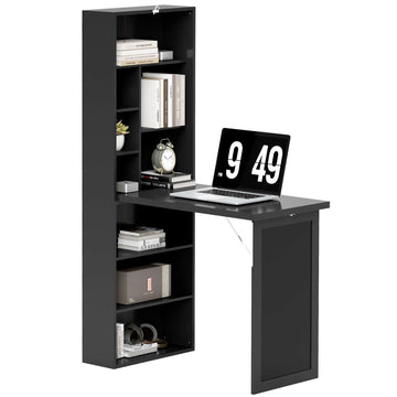 Three-Part Work Desk, with Storage and Chalkboard - Black