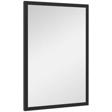 Wall Bathroom Mirror, 60 x 40 cm Wall-Mounted Mirror for Living Room, Bedroom, Hallway, Black