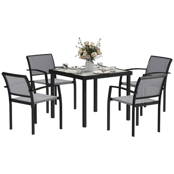 Five-Piece Outdoor Garden Dining Set - Grey