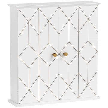 Bathroom Cabinet Wall Mounted, Bathroom Wall Cabinet Medicine Cabinet with 2 Doors, Adjustable Shelf, White