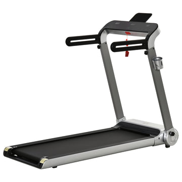 15km/h Electric Treadmill, 6-level Quick Speed Controls Folding Indoor Cardio Treadmill, 2HP Motorised Running Jogging Walking Machine, w/ LED Monitor, USB Port, Phone and Cup Holder, Silver
