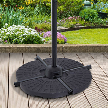 4 PCs 70KG Portable Round Parasol Base Umbrella Cross Stand Weights Holder Sand or Water Filled Outdoor Garden Patio