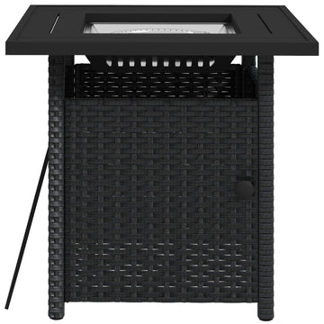 72.5 x 72.5cm 50,000 BTU Fire Pit Table, with Cover - Black