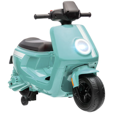 6V Ride on Motorbike, Kids Electric Motorbike w/ Headlights, Music, Training Wheels, for Ages 18-36 Months, Green