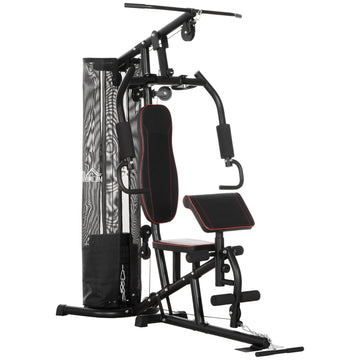 Multi-Functional Home Gym Workout Station, 45Kg Weight Stack Multi Gym Fitness Equipment for Full Body Fitness