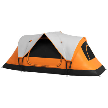 Six-Man Tent, with Two Rooms, Small Rainfly and Accessories - Orange