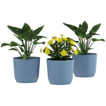 Set of Three Ф22cm Planters - Blue