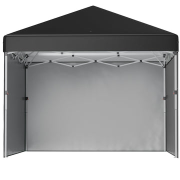 3 x 3 (M) Pop Up Gazebo Event Shelter, Height Adjustable Party Tent with 3 Sidewalls, Weight Bags and Wheeled Bag