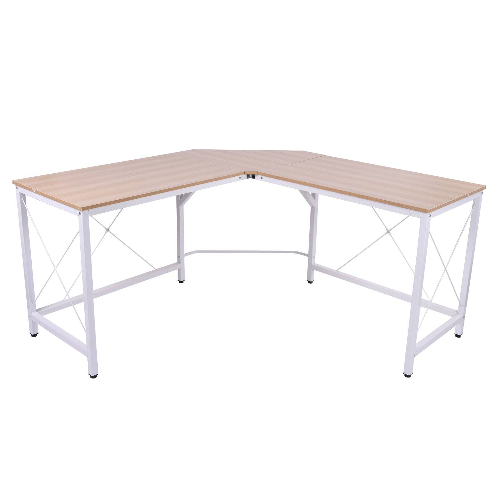 L-Shaped Corner Desk, Computer Desk for Home Office, Space-Saving Study Workstation, Easy to Assemble, 150 x 150 x 76cm, Oak