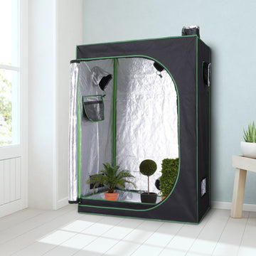 Grow Tent Reflective Mylar Hydroponic with Adjustable Vents and Floor Tray for Indoor Plant Growing, 120 x 60 x 150 cm (47" x 23.5" W x 59")