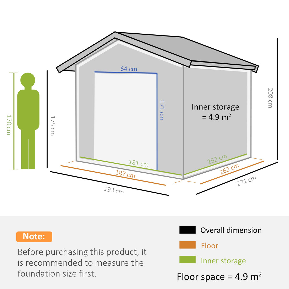 9x 6FT Metal Outdoor Garden Shed, Galvanised Tool Storage Shed w/ Sloped Roof, Lockable Door for Patio Lawn, Green