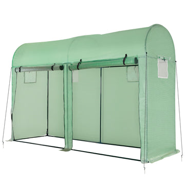 Walk-in Greenhouse, Tomato Greenhouse with Double Doors & 4 Windows, Garden Plant Growth Green House with PE Cover, Steel Frame, Green, 3 x 1 x 2 m