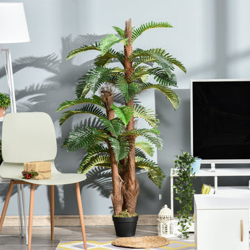 Artificial Plant Tropical Palm in Pot, Fake Plants for Home Indoor Outdoor Decor, 150cm, Green
