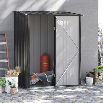5.3 x 3.1ft Corrugated Steel Garden Shed - Black