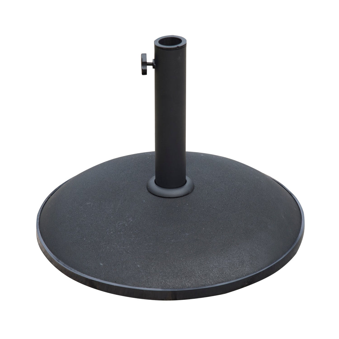 25 kg Parasol Base, Heavy Duty Concrete Patio Umbrella Stand with Adjustable Knob, 49 cm Round Garden Parasol Holder for 35 to 48 mm Poles, Black