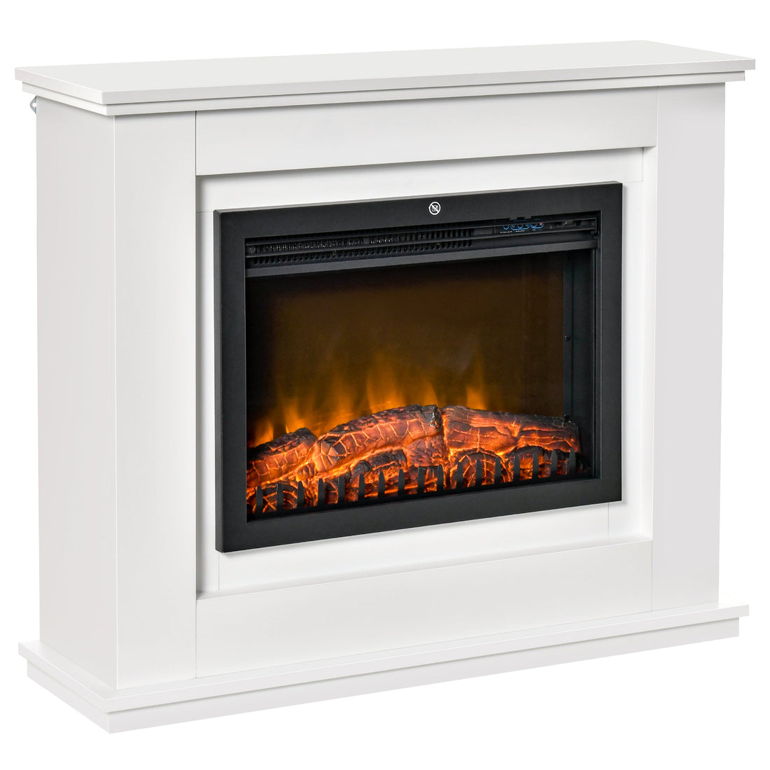 Electric Fireplace Suite with Remote Control, 1kW/2kW Freestanding Fireplace Heater with LED Flame Effect, Overheat Protection, 7-day Programmable Timer