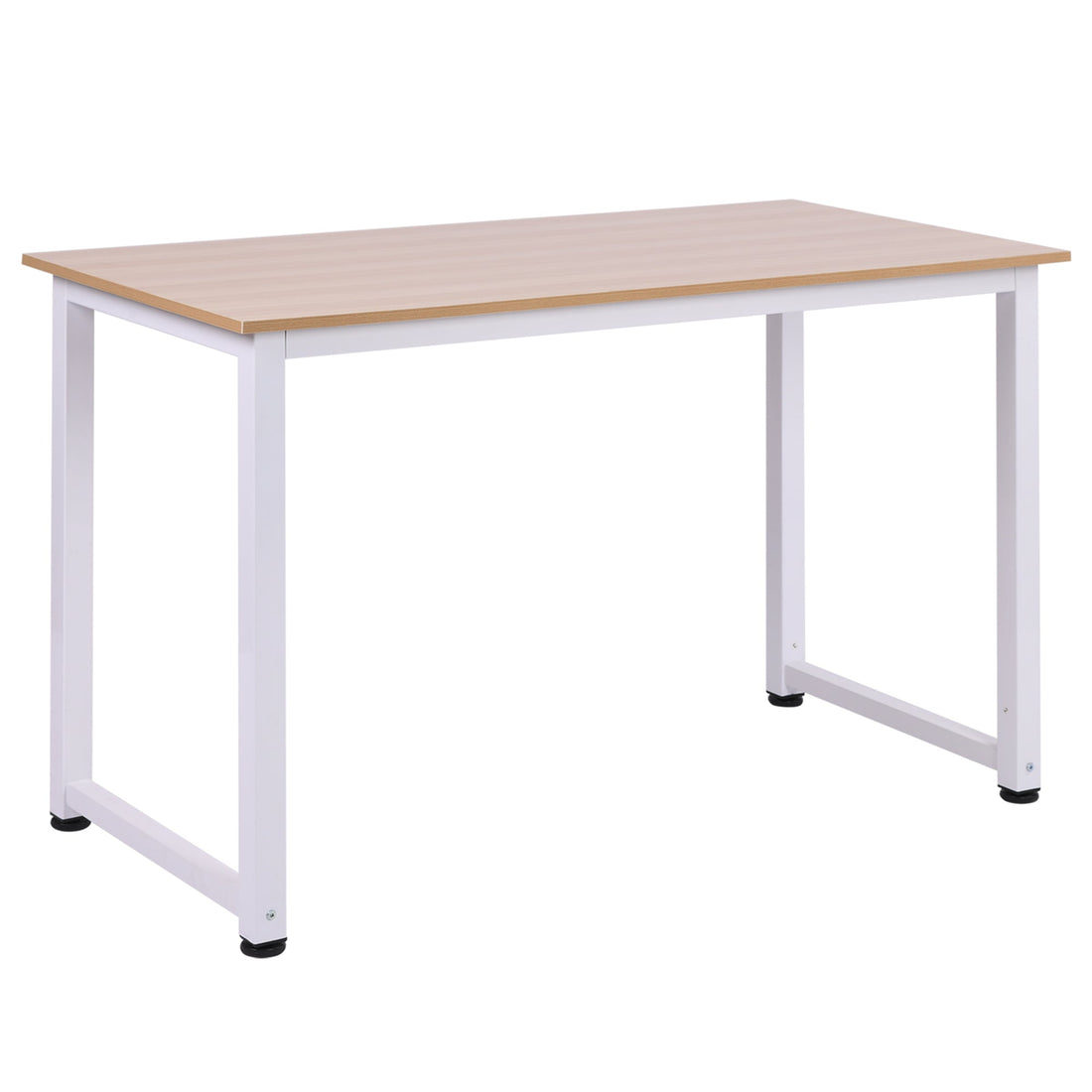Computer Desk, Writing Table, 120 x 60 x 76cm Workstation for Home Office, Study with Metal Frame, Simple Assembly, White