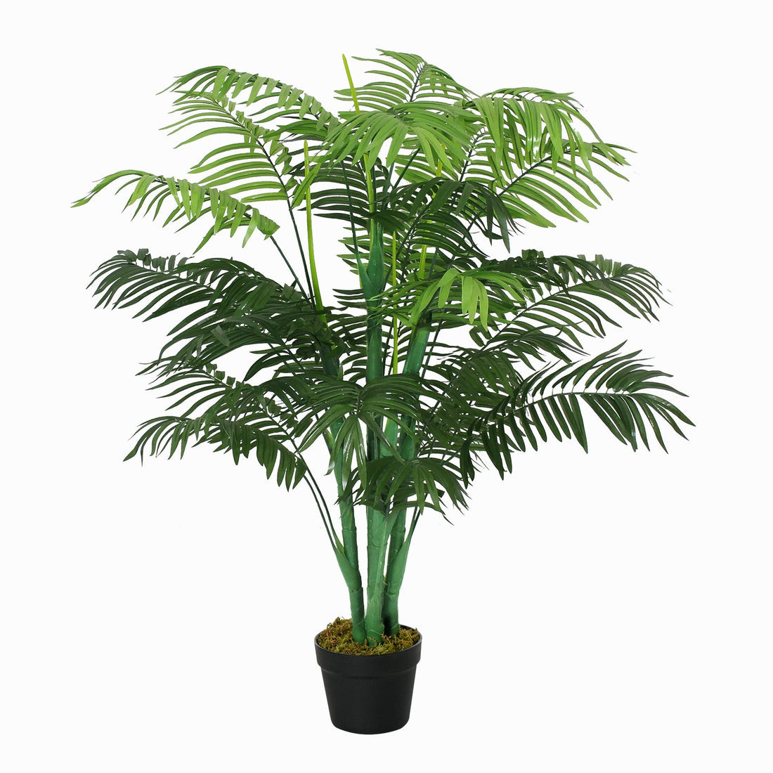 125cm/4FT Artificial Palm Plant Decorative Tree with Nursery Pot, Fake Plastic Indoor Outdoor Home Office Décor, Green