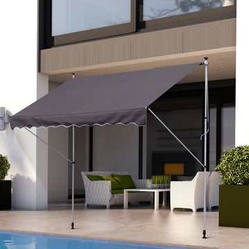3x1.5m Adjustable Outdoor Aluminium Frame Awning Grey