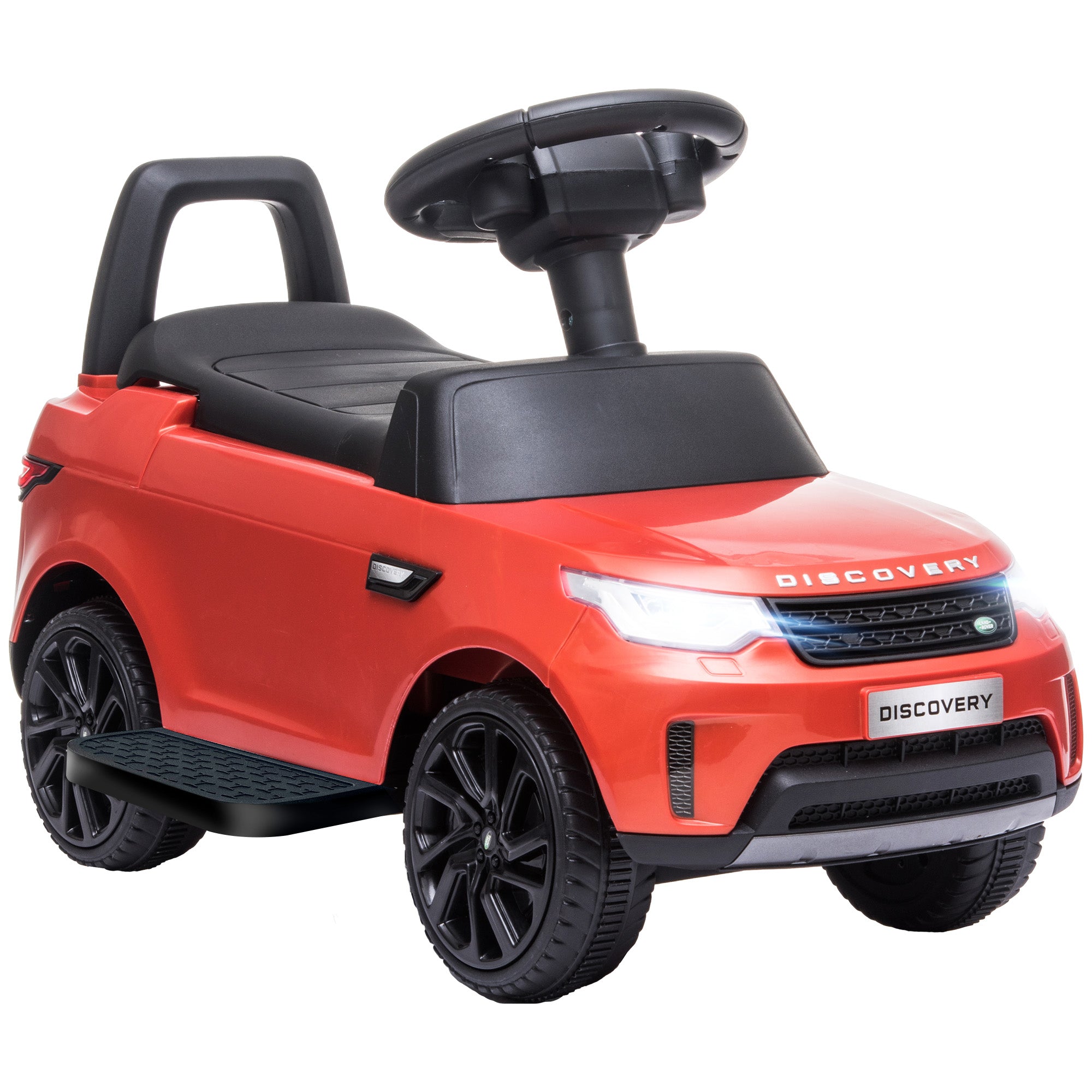 2-in-1 Land Rover Licensed 6V Kids Electric Ride On Car, Sliding Car w/ Headlights, Music, for 18-60 Months, Red