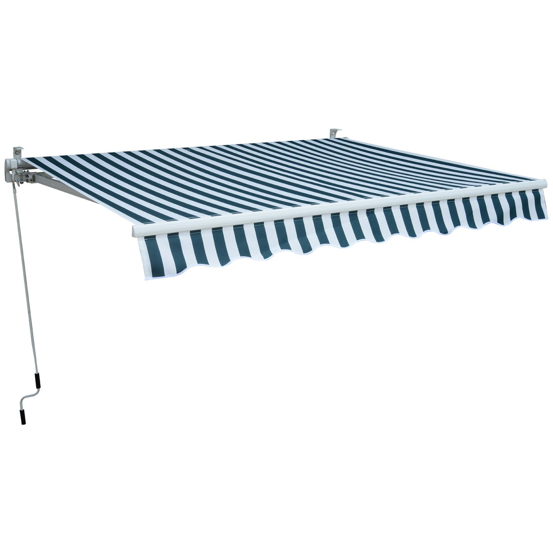 Retractable Awning, 2.5x2 m-Dark Green/White