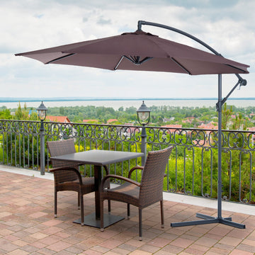 Φ3m Hanging Umbrella Parasol-Coffee