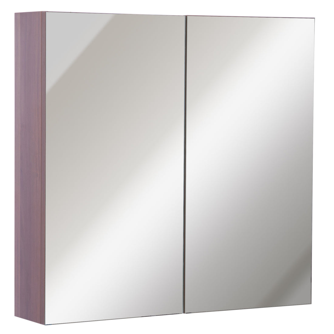 Double Door Bathroom Mirror Cabinet, Wall Mounted Bathroom Storage Cabinet, Soft Closing, 63L x 60Hcm
