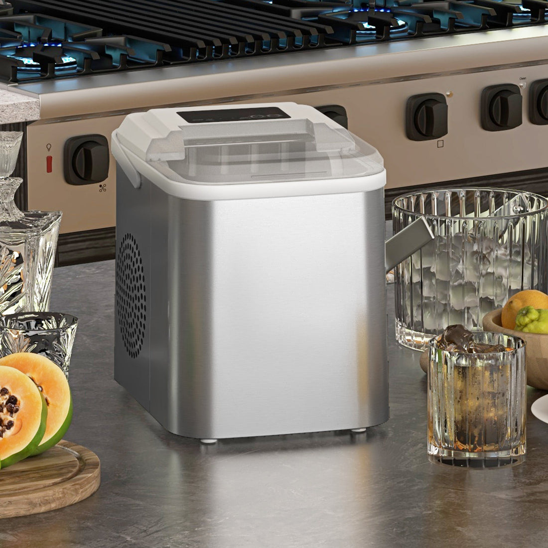 12kg Compact Ice Machine, with Ice Scoop