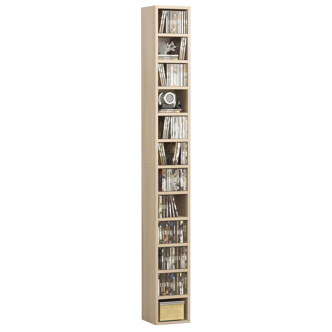 204 CD Tall Narrow Media Storage Tower - Oak Tone