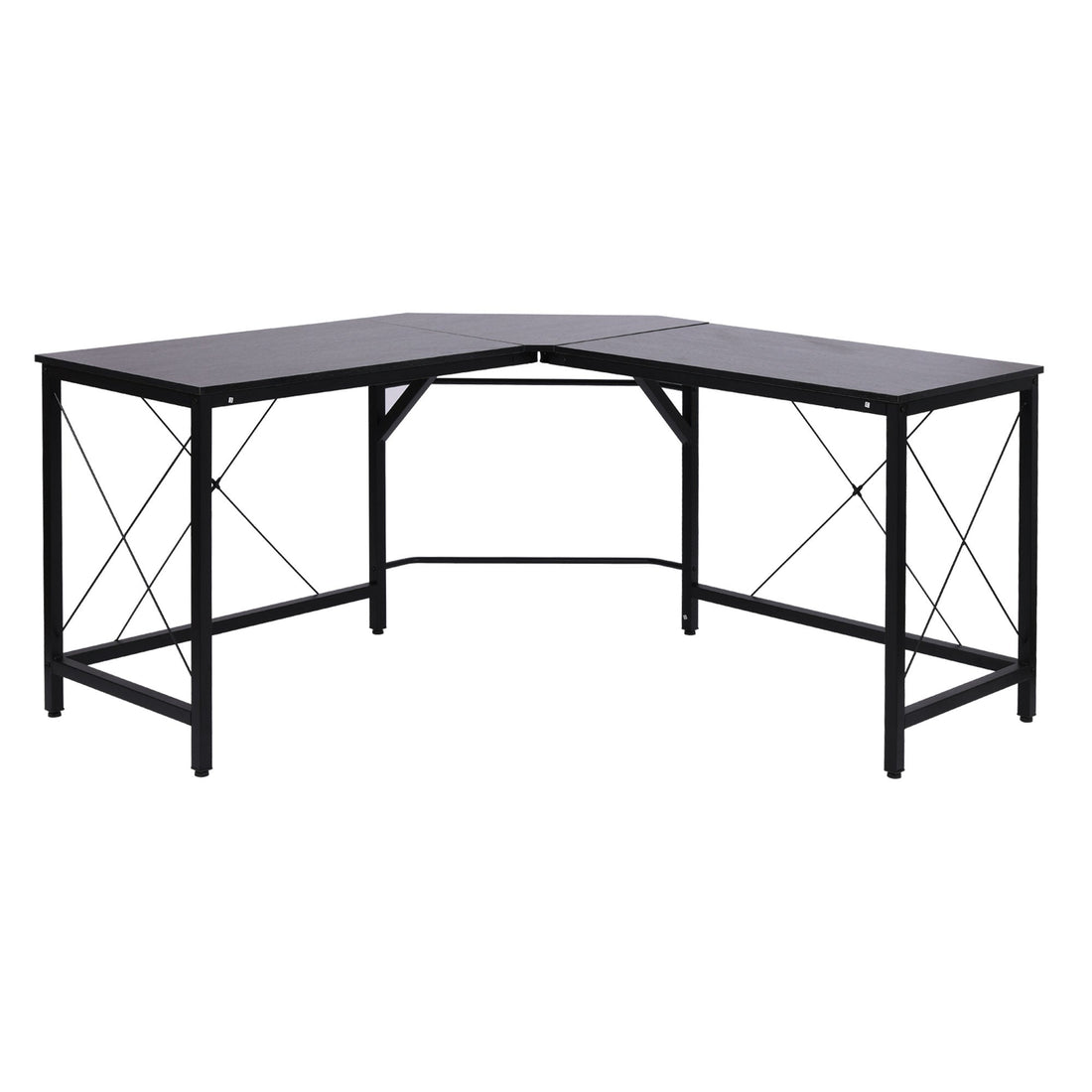 L-Shaped Corner Desk, Computer Desk for Home Office, Space-Saving Study Workstation, Easy to Assemble, 150 x 150 x 76cm, Black