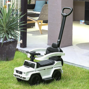 3 in 1 Kids Children Ride on Push Car Toddler Sliding Car G350 Licensed Walker Foot to Floor Slider Push-Along with Horn Steering Wheel NO POWER Manual, White
