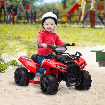 6V Kids Electric Ride on Car Toddlers Quad Bike All Terrain Vehicle Toy With Music for 18-36 months Red