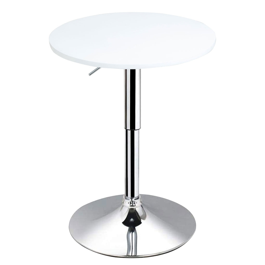 Bar Table Φ60cm Adjustable Height Round Bistro Table w/ Swivel Top Metal Frame Counter Surface Stylish Kitchen Conservatory White