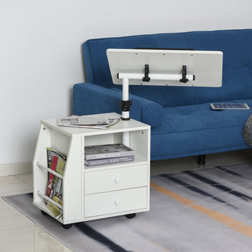 Functional Swivel Bedside Table End Table Side Table for Living Room Nightstand for Bedroom