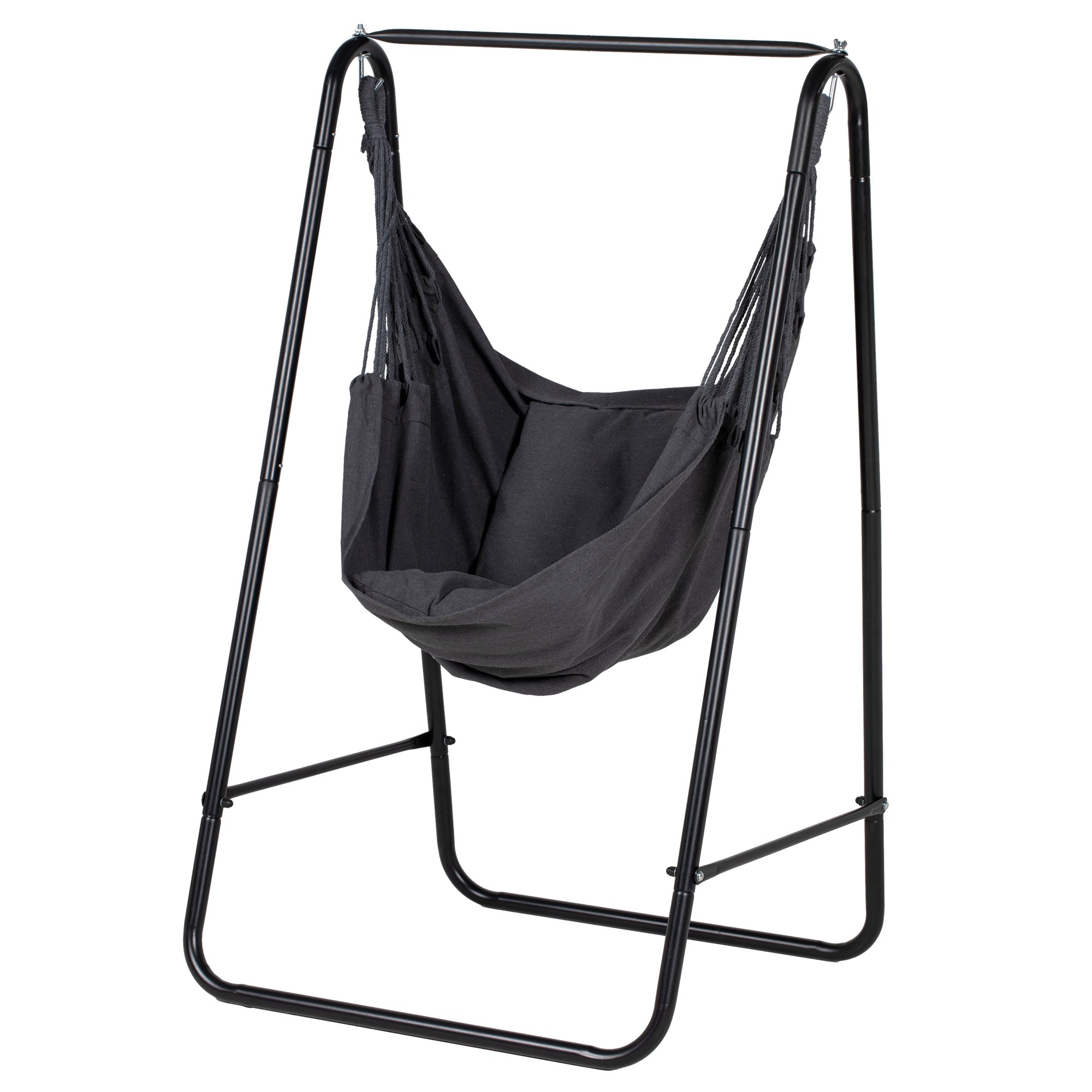 Hammock Chair with Stand, Hammock Swing Chair with Cushion, Dark Grey