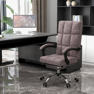 Massage Office Chair, Ergonomic Desk Chair, Comfy Work Study Chair with Heat, Padded Seat, 135° Reclining Back and Footrest for Home Office, Charcoal Grey