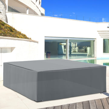 225x210cm Outdoor Garden Rattan Furniture Protective Cover Water UV Resistant Grey